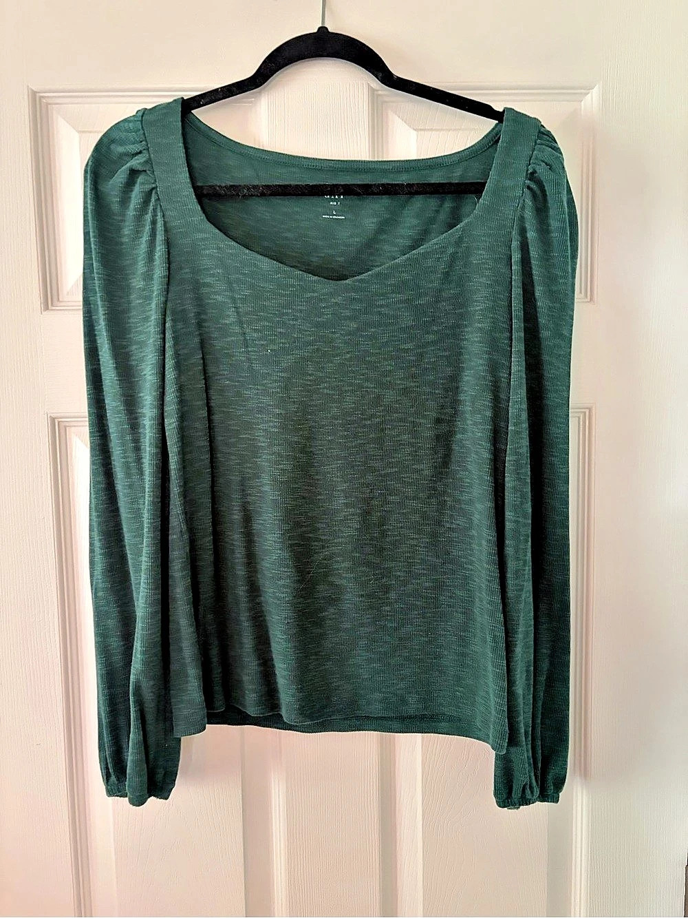 GAP Rib T Long Sleeve in Green - Size Large